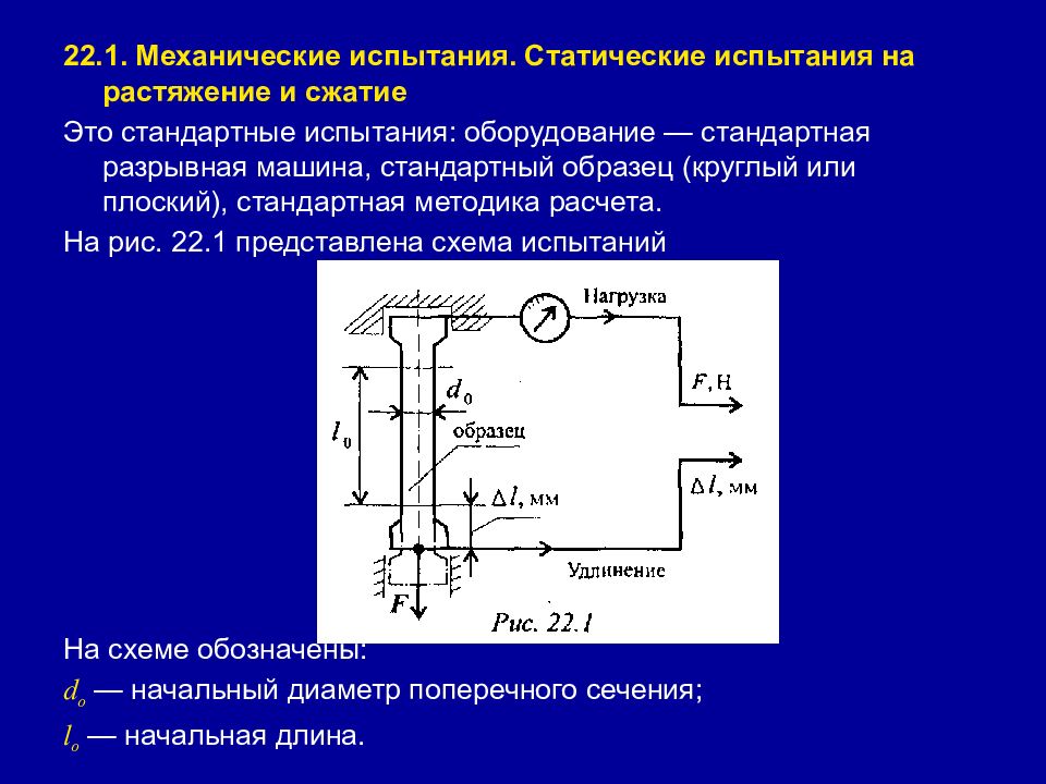 Растяжение стального образца с измерением упругих деформаций