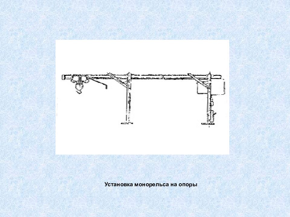 Установка 18. Крепление монорельса. Крепление подвесного монорельса. Монтаж крепления монорельса. Опоры монорельса.