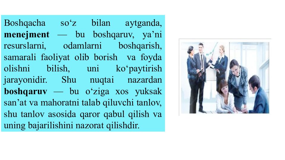 MAVZU: TA’LIM MUASASSASI MENEJMENTI