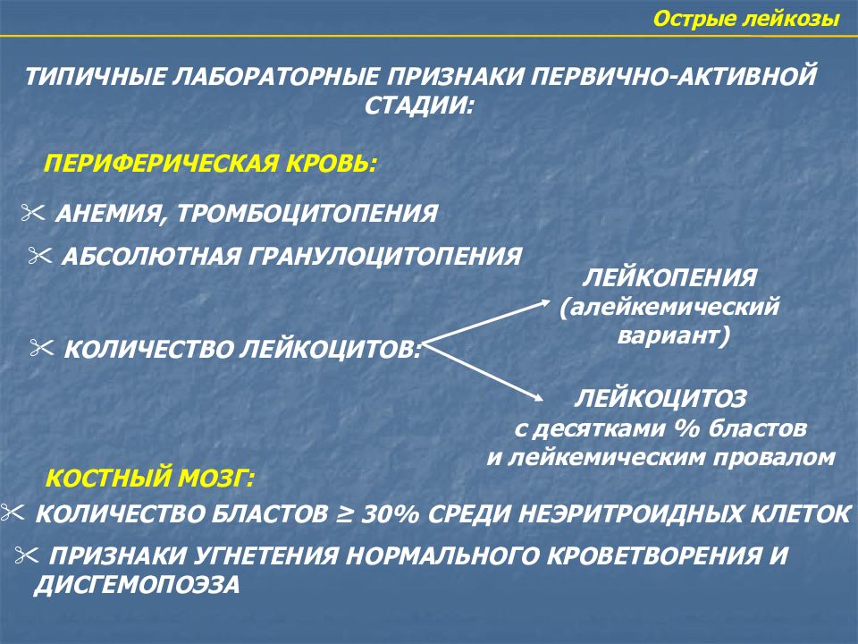 Острые лейкозы презентация терапия