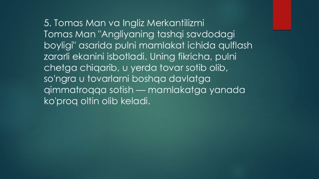 Merkantilizm iqtisodiy maktabi