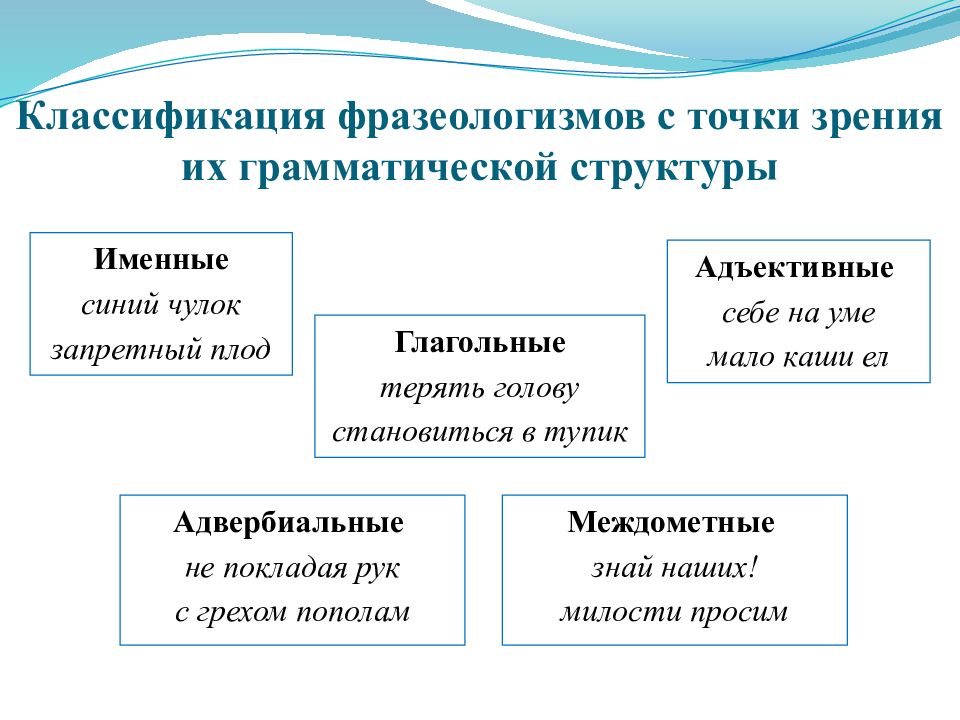 Грамматическая точка зрения. Классификация фразеологизмов. Классификаци яфразнологизмов. Типы классификации фразеологизмов. Классификация фразеологизмов в русском языке.