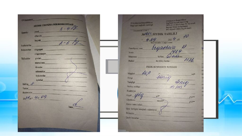 CENTRAL ASIAN MEDICAL UNVERSITETI DAVOLASH ISHI FAKULTETI 421-GURUH TALABASI