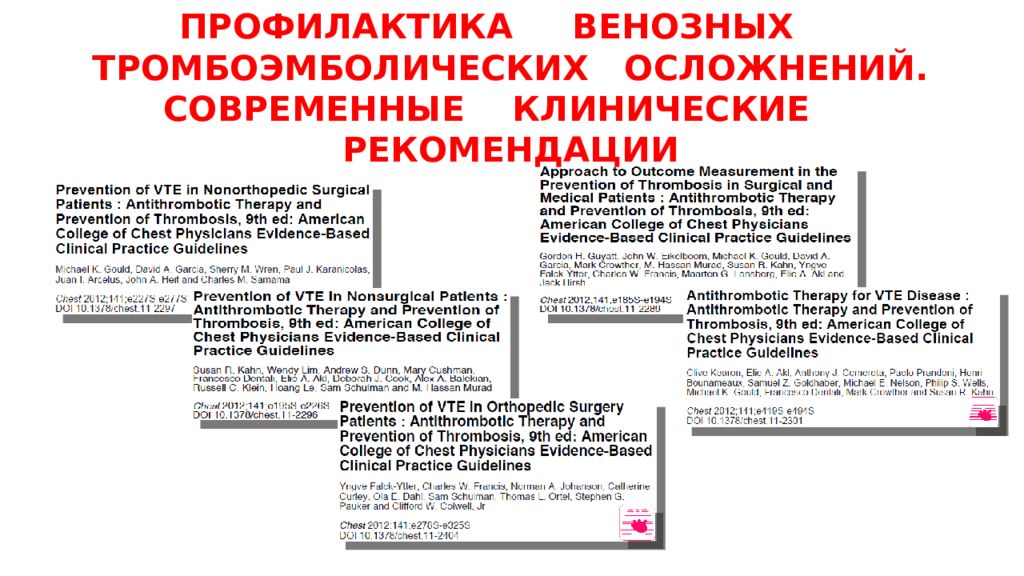 Клинические рекомендации профилактика венозных тромбоэмболических