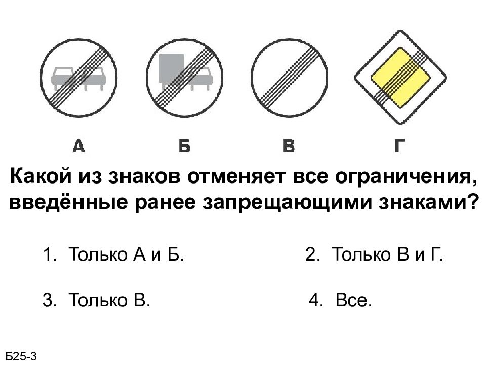 Какие из указанных знаков отменяют все ограничения