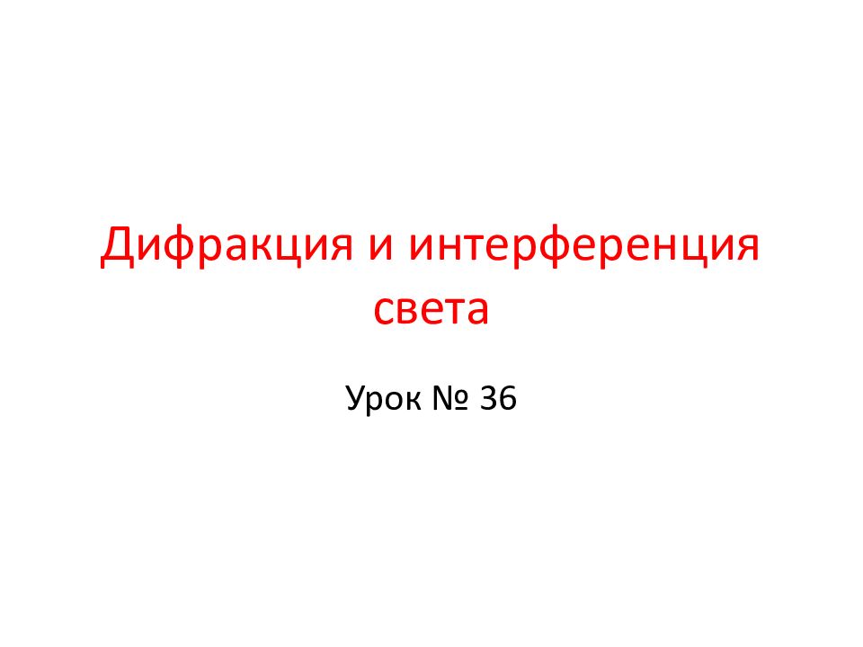 Дифракция и интерференция света