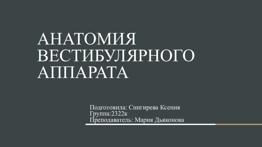 Анатомия Вестибулярного Аппарата