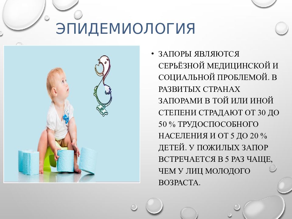 Запор задержка стула более. Эпидемиология запора. Обстипационный синдром. Запор презентация.