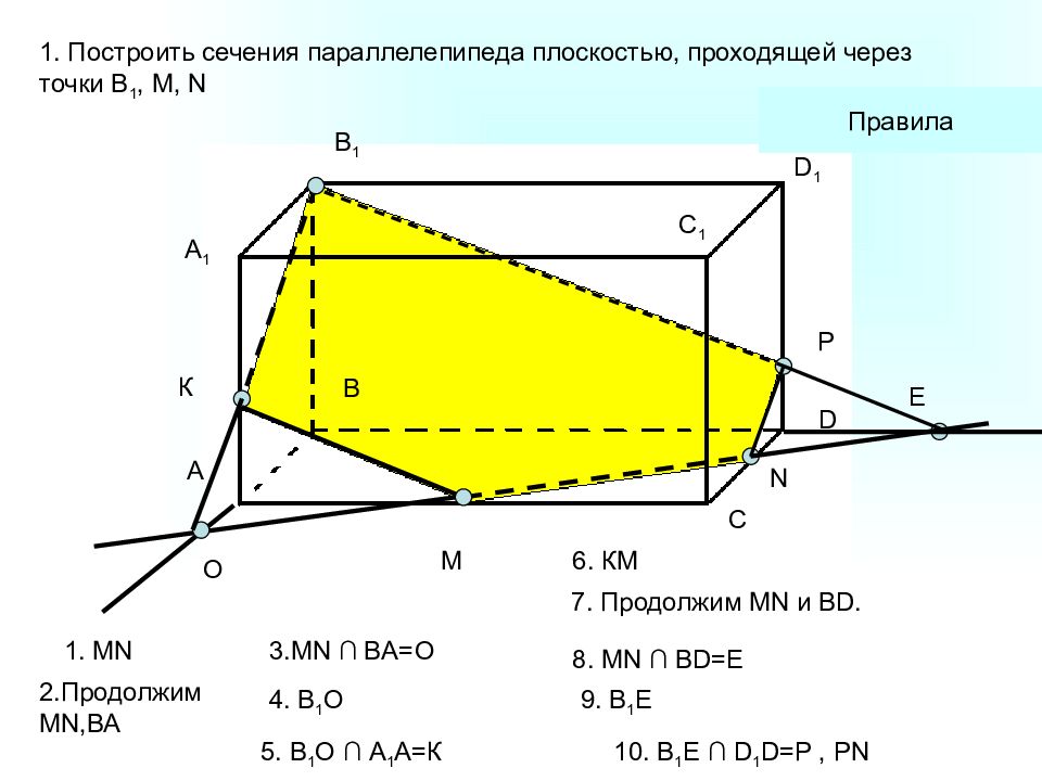 Презентация построение сечения многогранников