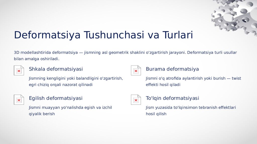 Shkala Deformatsiyasi Egri Chizig'i Muharriri Yordamida Loft Jismining