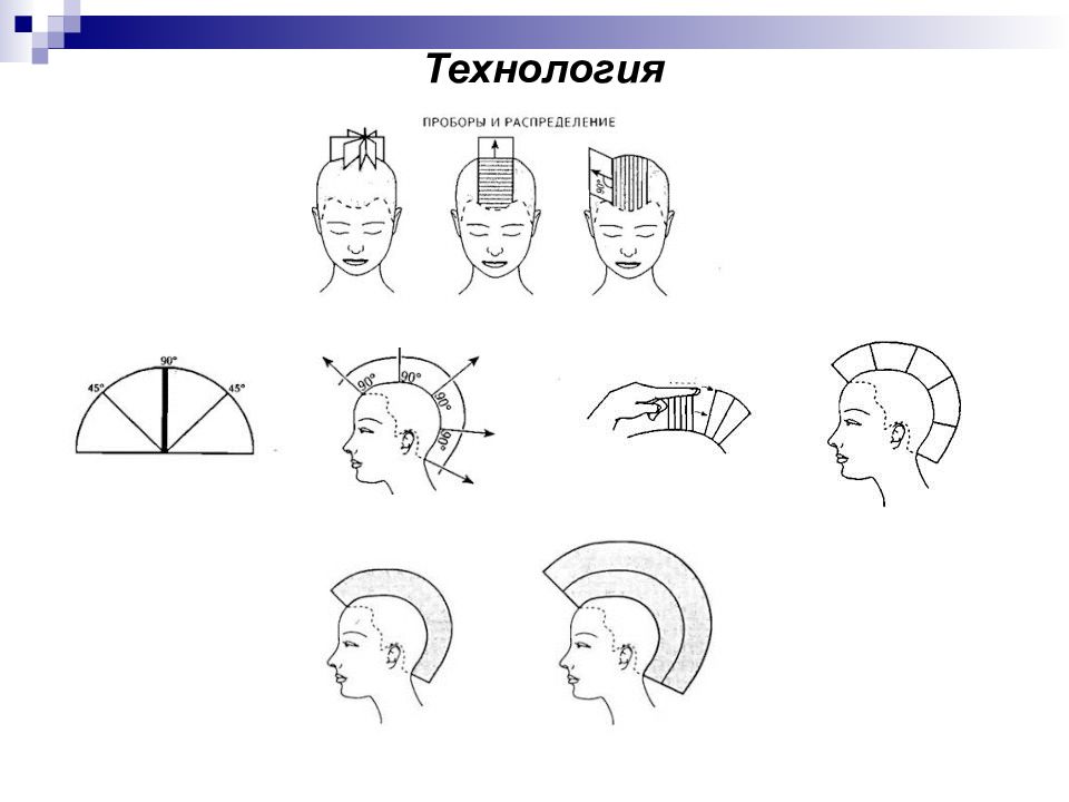 Равномерная форма стрижки схема