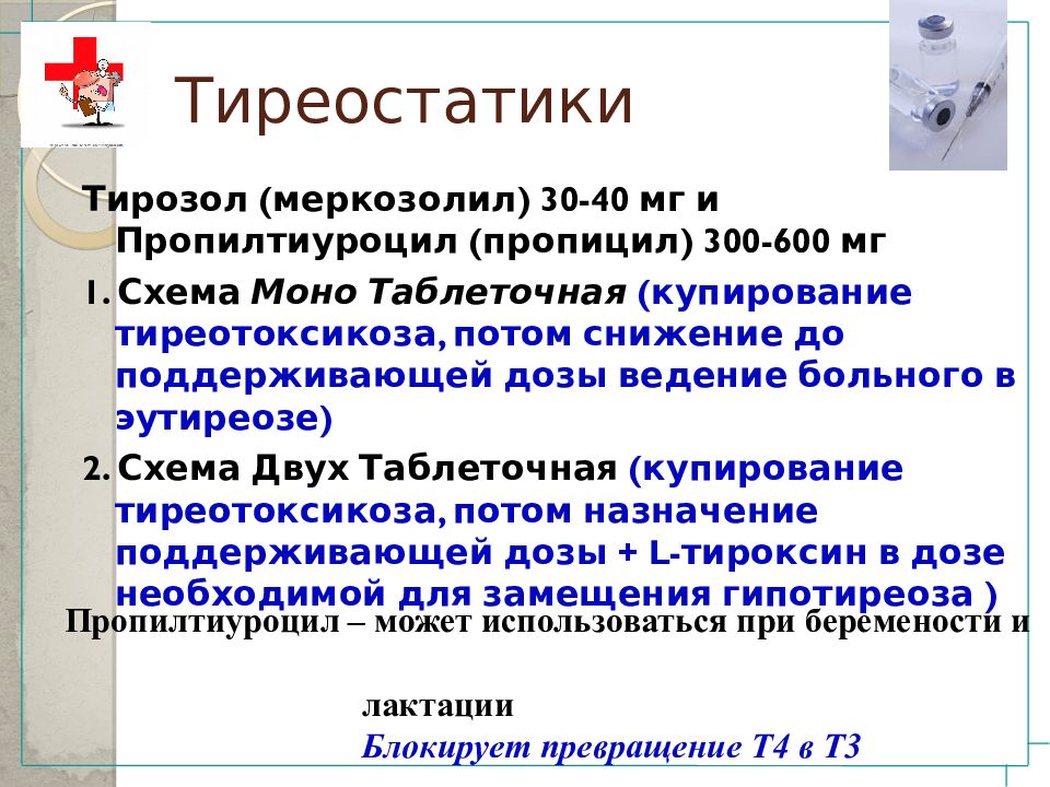 Схема отмены тирозола