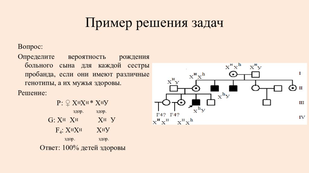 Определите вероятность рождения ребенка в браке. Определить вероятность рождения в семье пробанда. Вероятность рождения пробанда больных детей. Жена пробанда. Определите генотип пробанда.