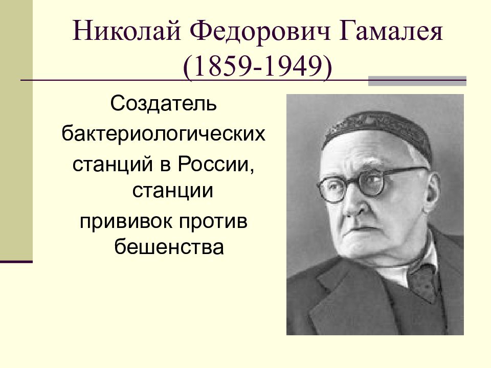 Николай федорович гамалея презентация