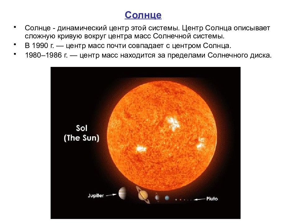 Описать солнце