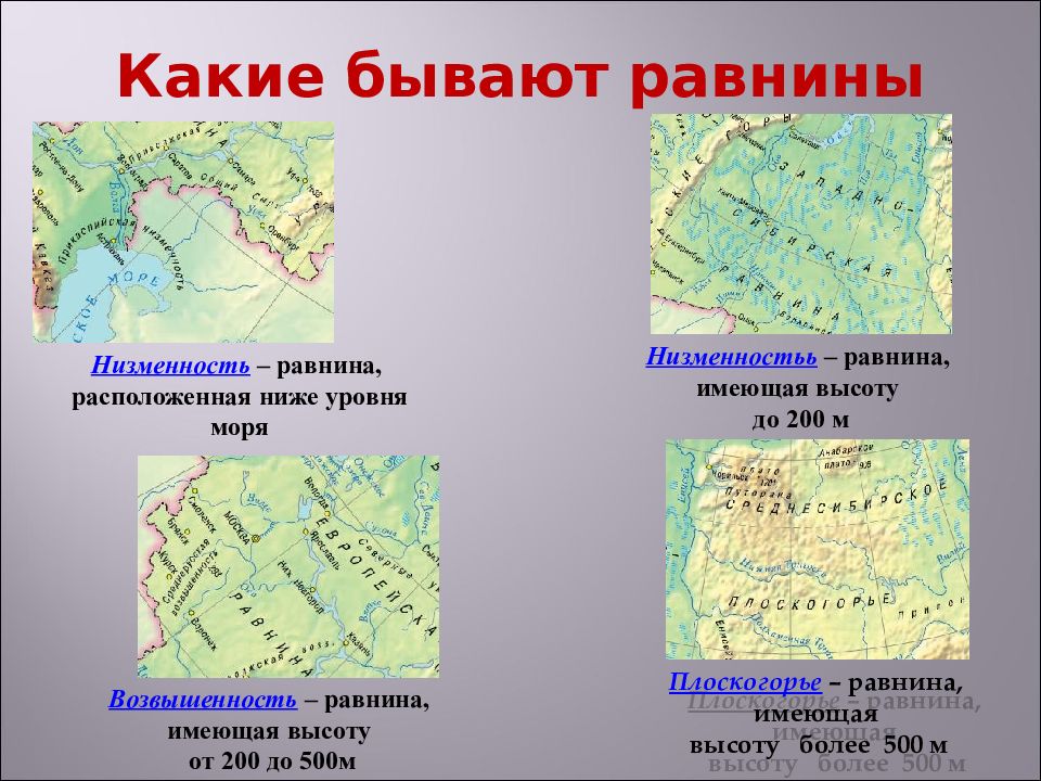 Презентация равнины 5 класс