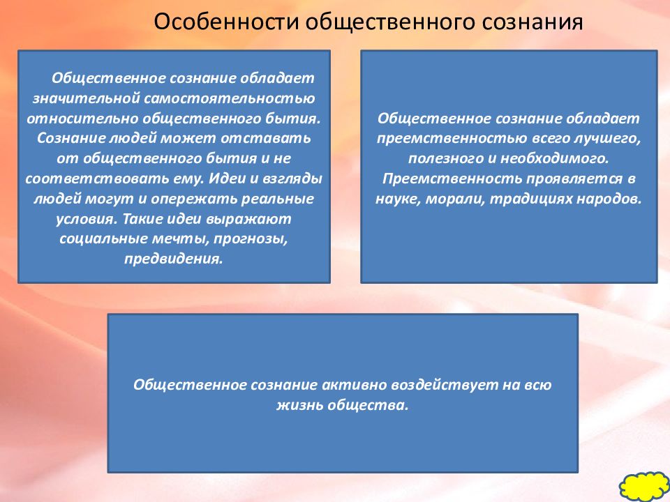 Человек и общество сознание. Специфика социального сознания. Особенности общественного сознания. Относительная самостоятельность общественного сознания. Сущность и особенности общественного сознания.