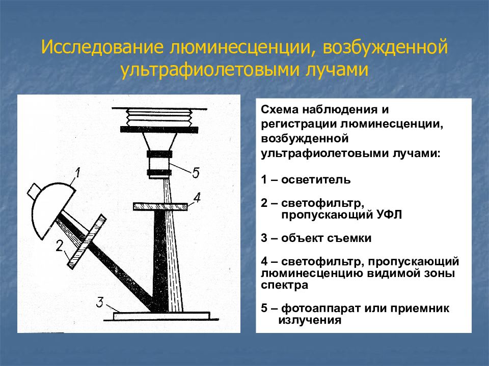 Видимая зона. Исследование в отраженных ультрафиолетовых лучах. Люминесценция схема. Исследование люминесценции. Схема регистрации люминесценции.