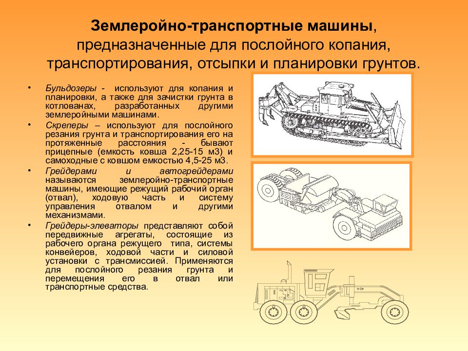 Рабочие органы машины предназначены. Землеройно-транспортные машины. Землеройныйтранпортные машины. Землеройно-транспортные машины Бульдозеры. Землеройные машины предназначаются для.