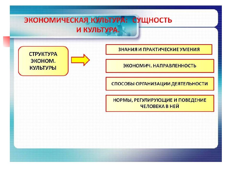 Экономическая культура план