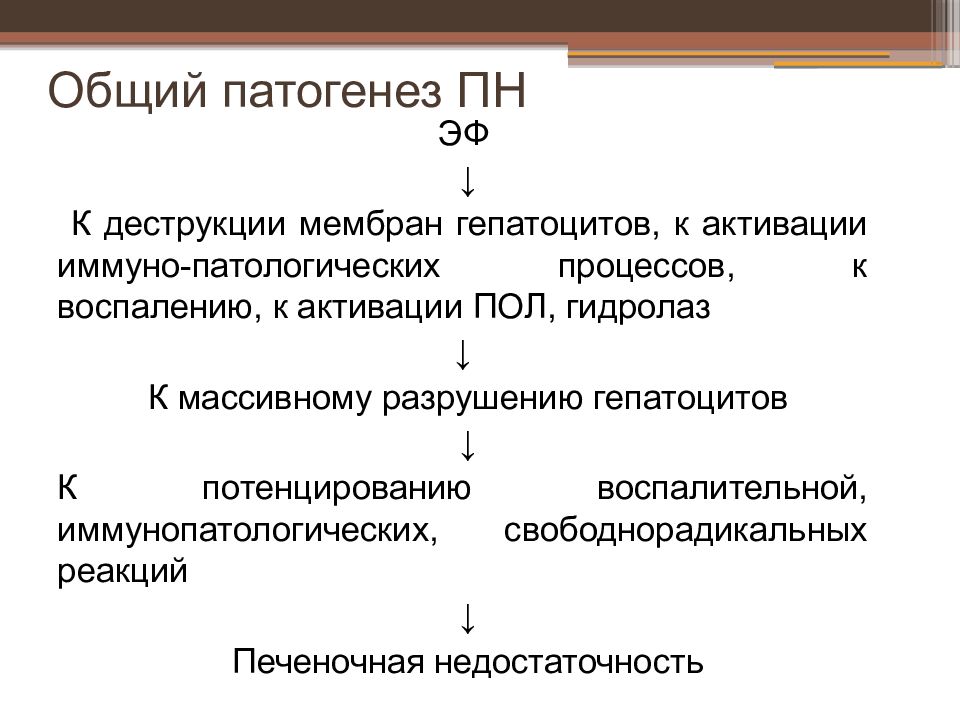 Печеночная недостаточность патофизиология презентация