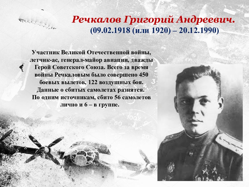 Великие летчики. Григорий Речкалов летчик. Лётчик-АС времён Великой Отечественной войны Речкалов Георгий. Герой Великой Отечественной войны лётчик аркодий. Летчик для презентации.