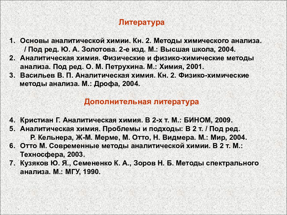 Атом анализ. Метод добавок в аналитической химии преимущества.