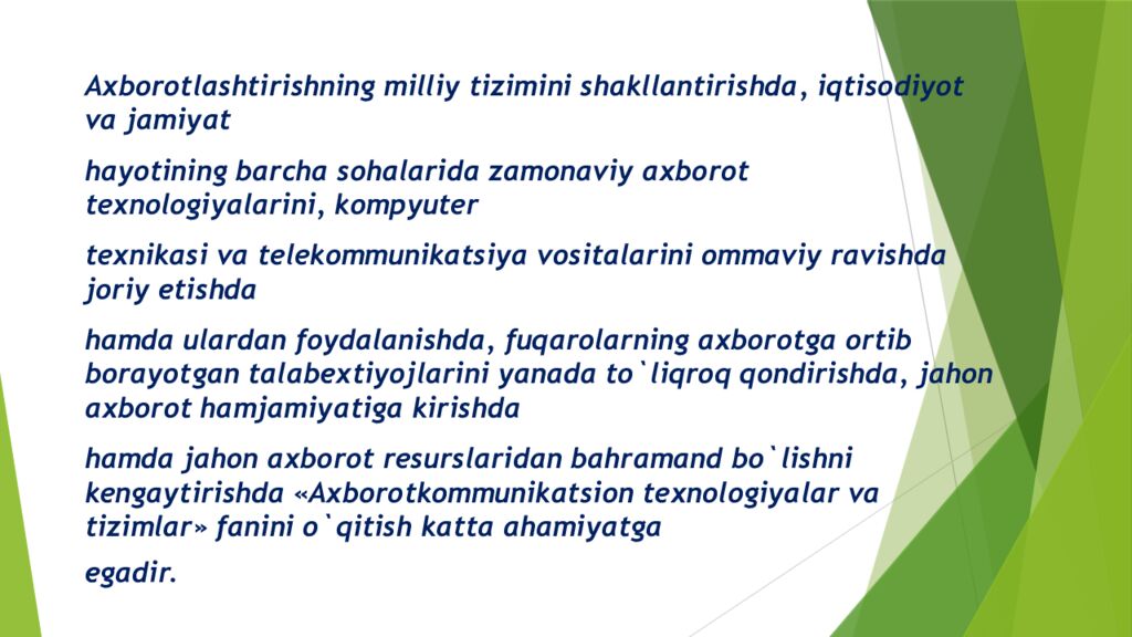 Axborot kommunikatsiya infatuzilmaning mintaqaviy rivojlanish