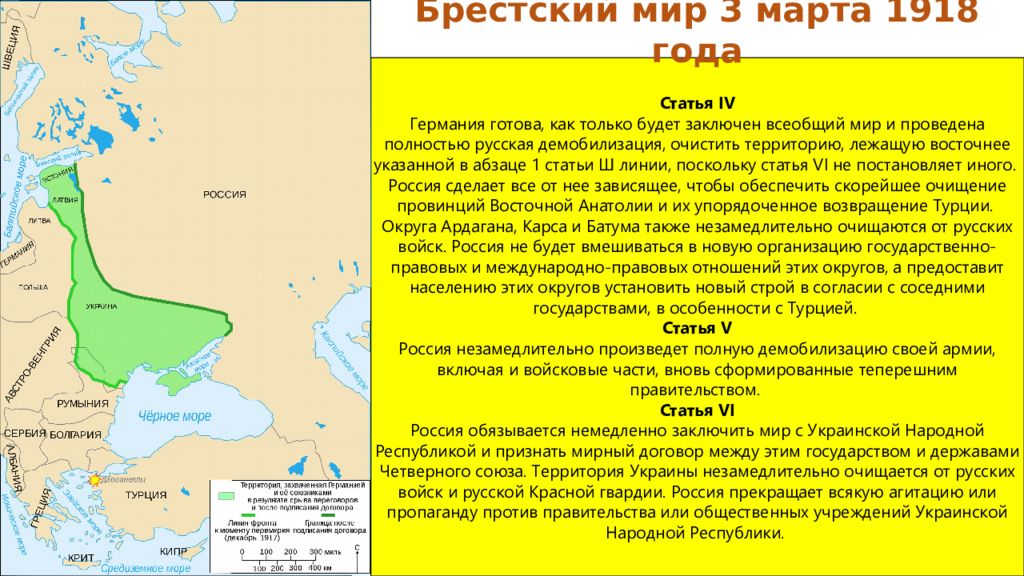 Брест литовский мир карта