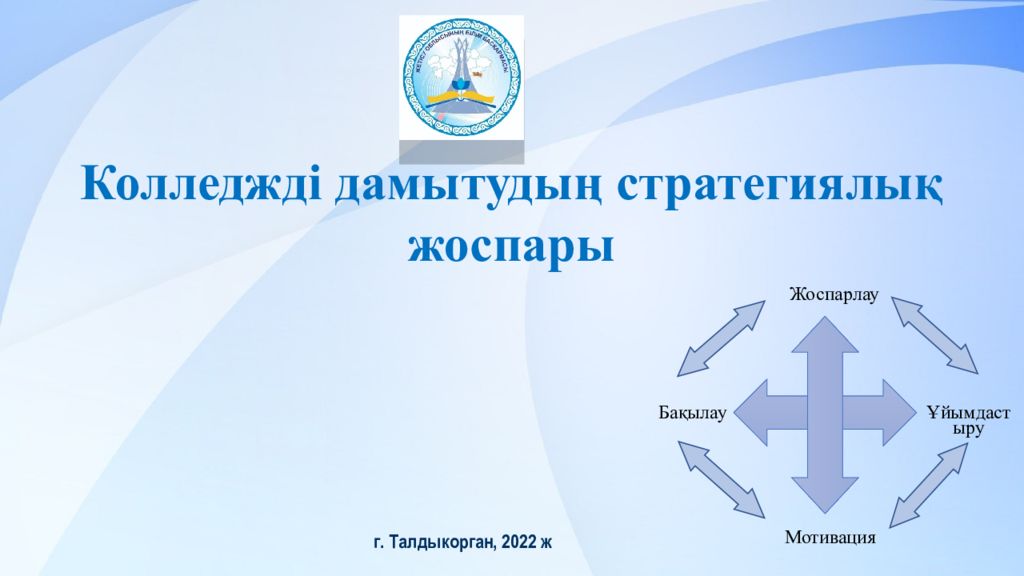 Колледжді дамытудың стратегиялық жоспары г. Талдыкорган, 2022 ж Ж оспарлау Бақы