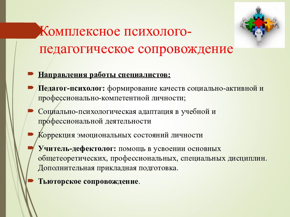 Создание специальных условий. Комплексное психолого-педагогическое сопровождение.