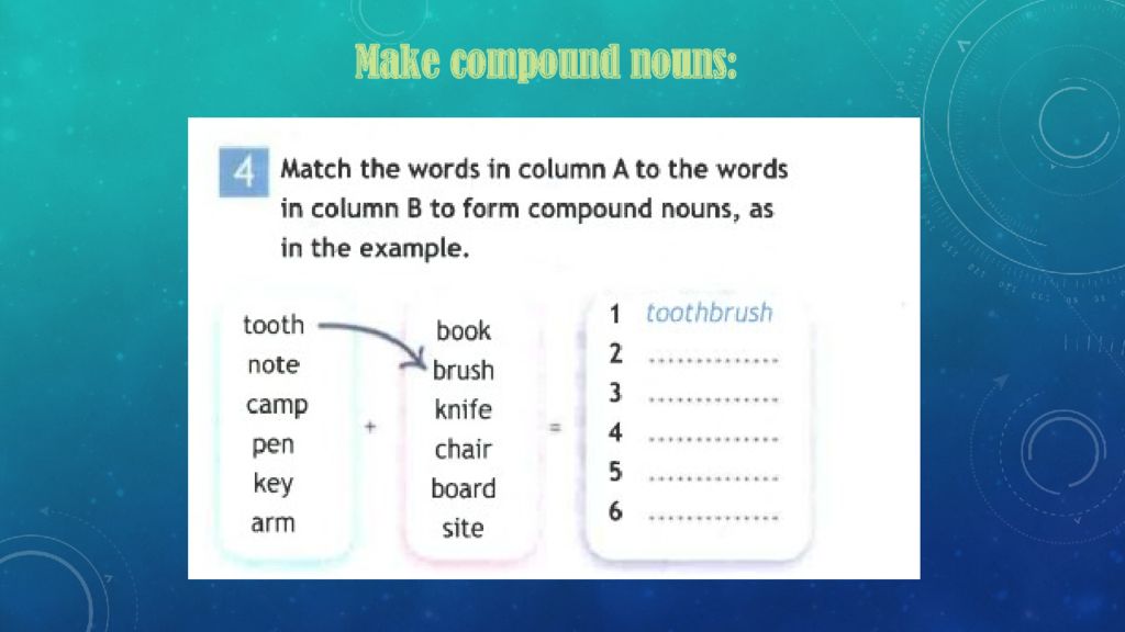 Match the words 7 класс контрольная работа. Compound Words упражнения. Compound Nouns в английском упражнения. Compounds в английском языке. Compound Nouns упражнения.