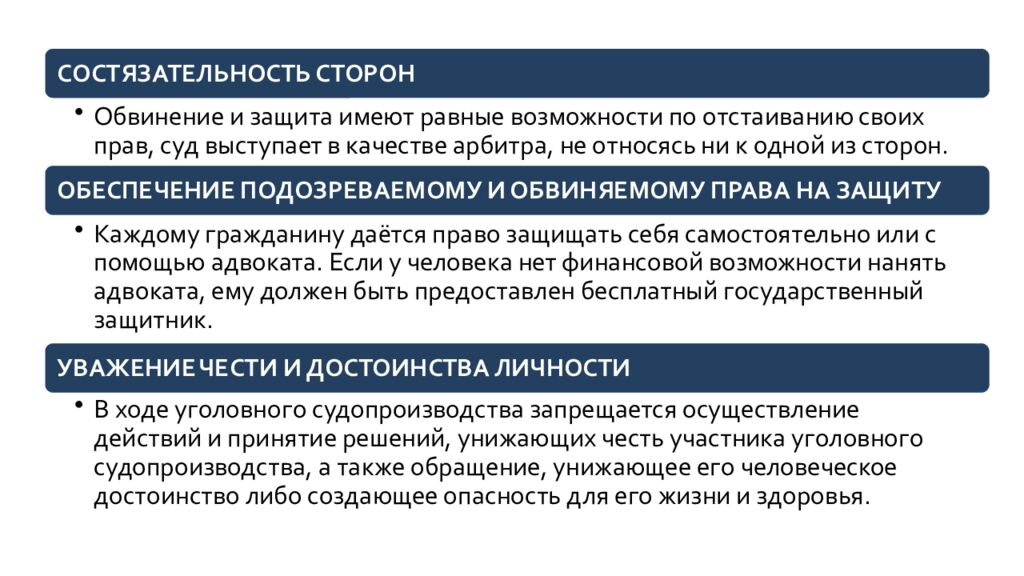 Основные принципы конституционного, арбитражного, гражданского,