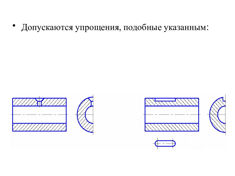 Укажите допускаемое. Упрощения, допускаемые на эскизе. На эскизе допускаются следующие упрощения. Упрощение при разрезе. Какие условности нужно учитывать при выполнении разрезов?.