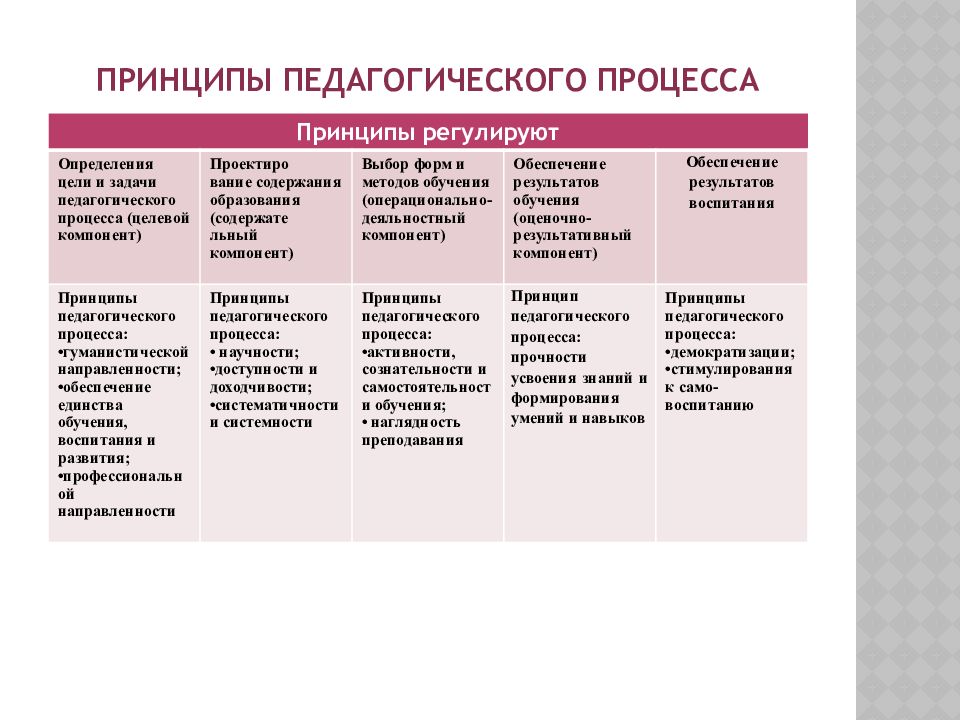 Виды их реализации их. Принципы организации целостного педагогического процесса. Перечислите принципы педагогического процесса. Принципы педагогического процесса кратко. Принципы педагогического процесса таблица.