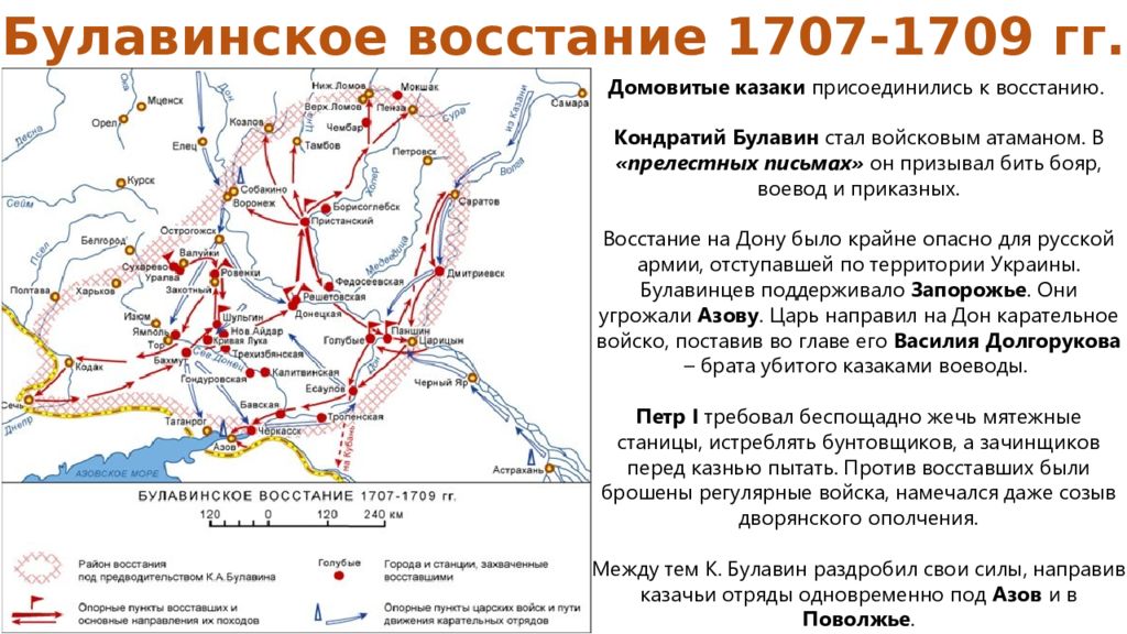 Астраханское восстание 1705 1706 карта