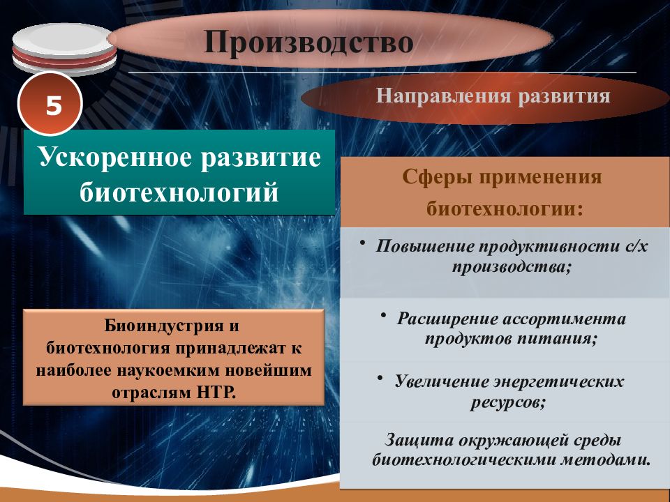 Развитие высоких технологий ускорение развития промышленности выдвижение на первый план сферы услуг