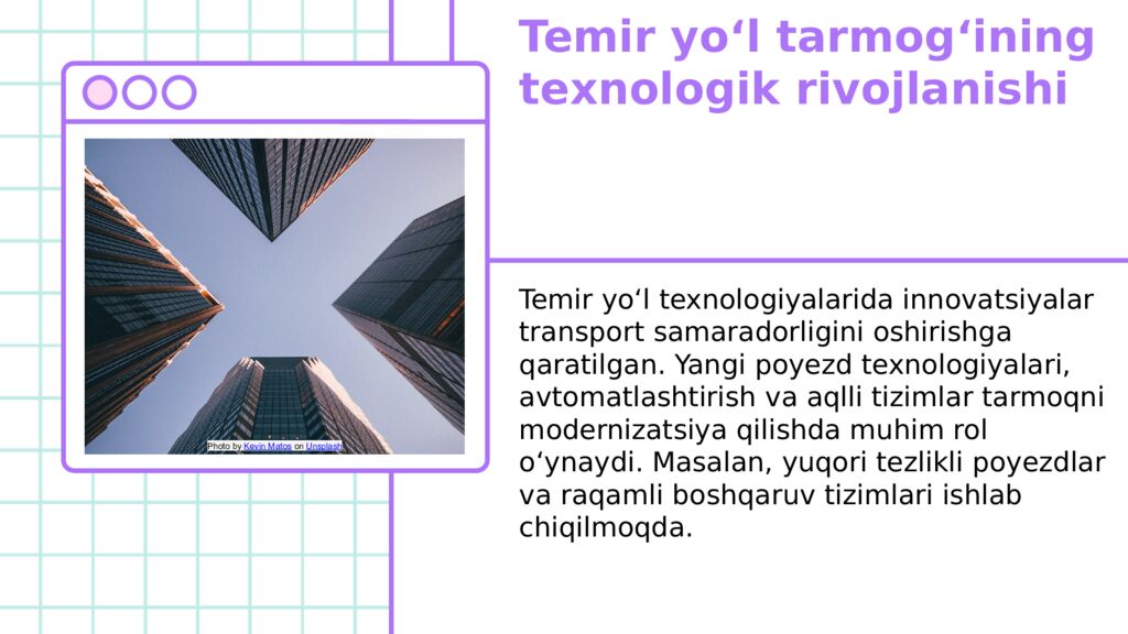 Temir yo‘l transporti Muxayyo Ahtamova