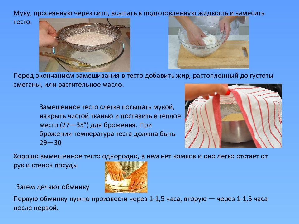 Дрожжевое тесто безопарное презентация