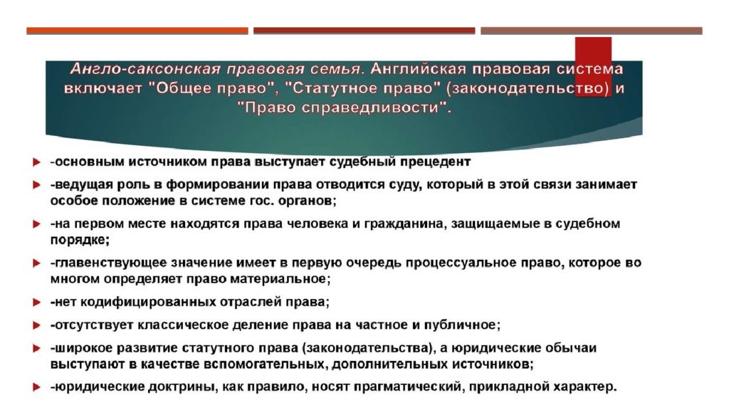 Организация правовых систем. Англосаксонская правовая семья (система общего права). Общая характеристика англо-саксонской правовой семьи. Признаки англосаксонской правовой семьи. Агло Саксонская правовая семья.