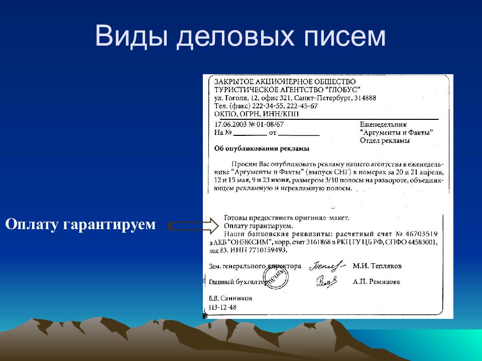 Деловое письмо презентация 9 класс