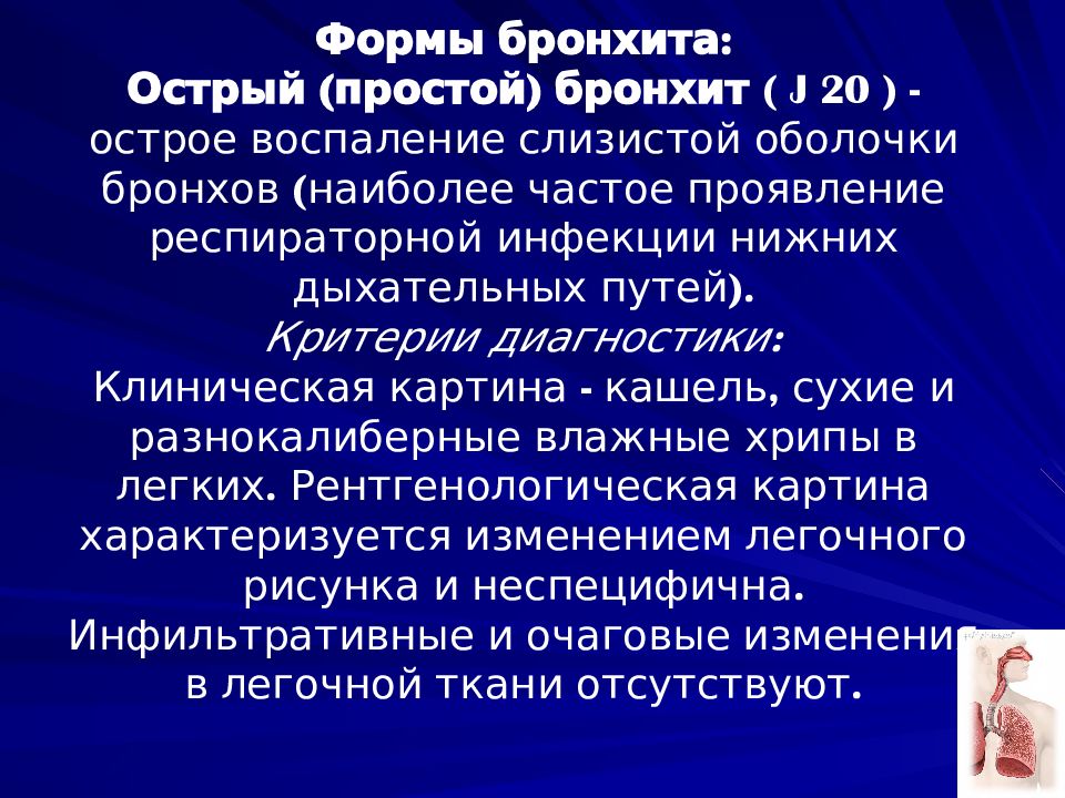 Клиническая картина острого бронхита