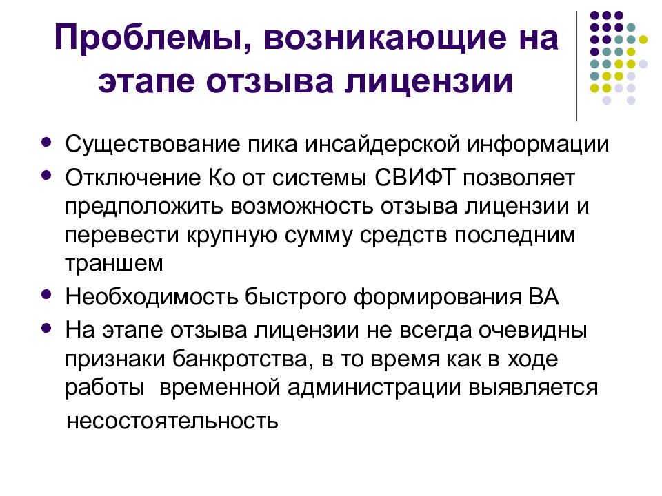 Возможность предположить. Кредитные организации на стадии ликвидации. Механизм ликвидации кредитной организации. Возникла проблема. Этапы отзыва.