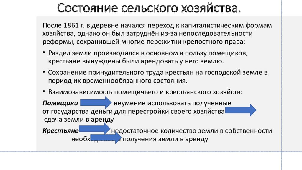 Отрезки в пореформенный период. Состояние сельского хозяйства в пореформенный период. Плюсы и минусы сельского хозяйства в пореформенный период. Социально-экономическое развитие страны в пореформенный период тест. Сильные стороны Российской экономики в пореформенный период.
