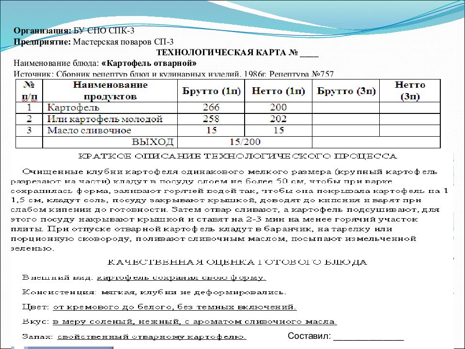 Технологическая карта груша свежая для школы