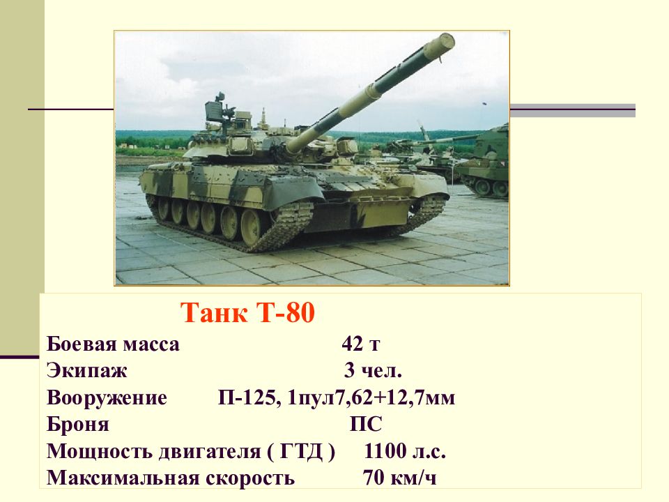 Вес танка т 80