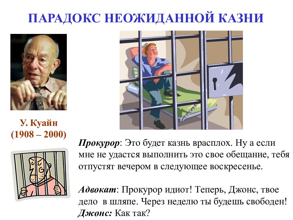 ЛОГИЧЕСКАЯ СЕМИОТИКА ПАРАДОКС НЕОЖИДАННОЙ КАЗНИ