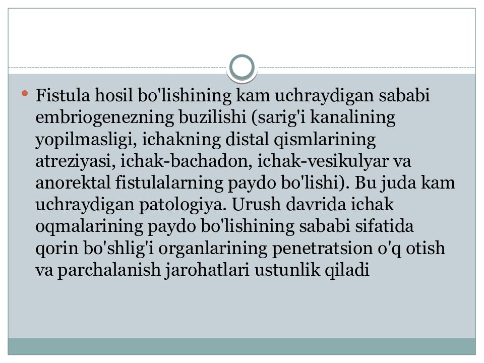 I chak oqma yaralarni bartaraf qilish usullari I chak oqma yaralarni bartaraf qilish usullari