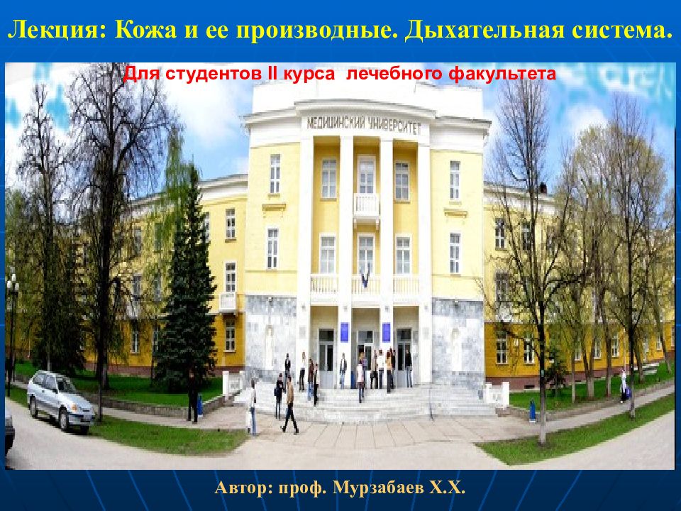 Лекция: Кожа и ее производные. Дыхательная система.