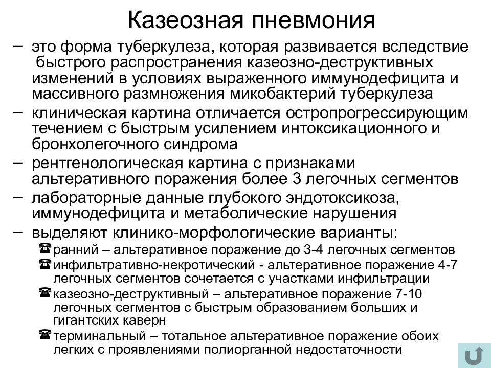 Казеозная пневмония схема